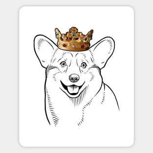 Pembroke Welsh Corgi Dog King Queen Wearing Crown Magnet